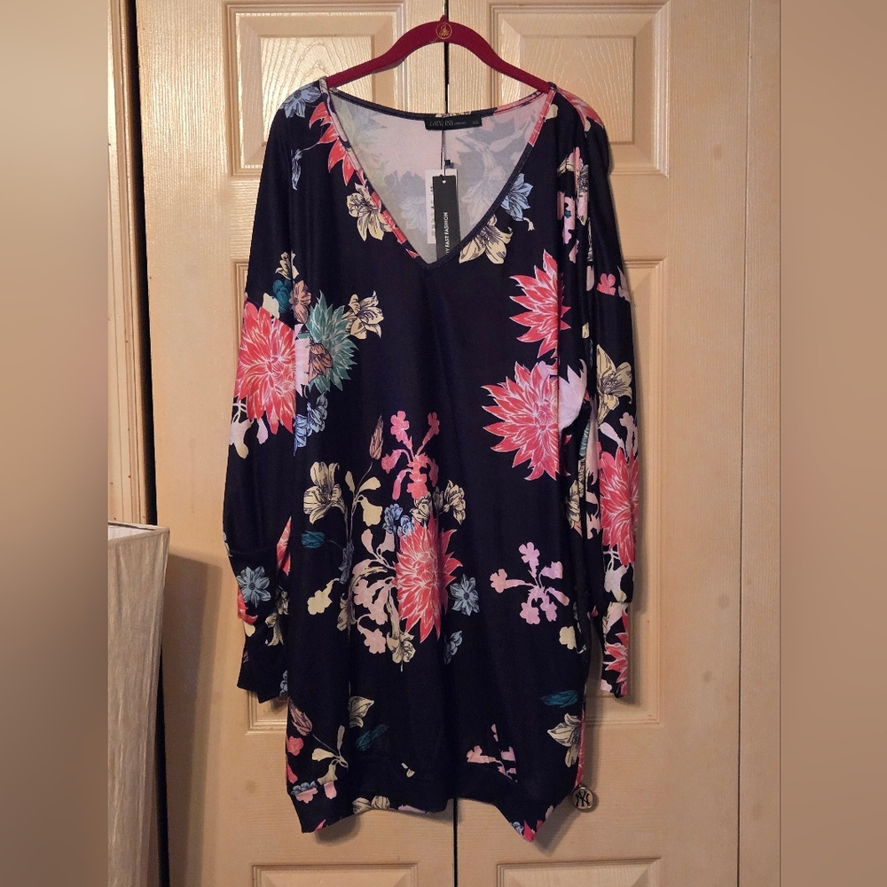 Zanzea Navy Floral Shirt